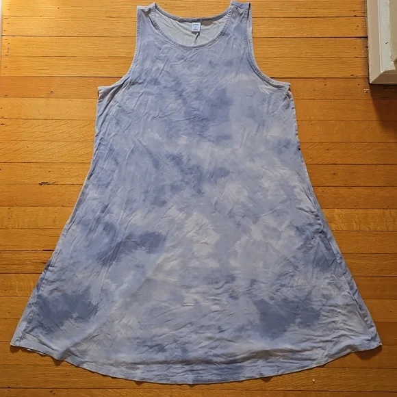 princess polly baby blue dress Old Navy | Dresses | Old Navy Sleeveless Jerseyknit Swing Dress Tie Dye Blue  White Womens L